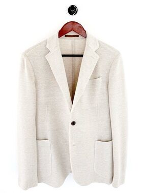 NEW Eleventy Textured Linen Blazer Men's Cream Sport Coat Unstructured 38R